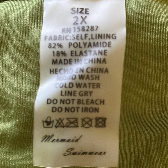 MERMAID SWIMWEAR deep V halter style low back high cut hips NEW size 2X - Picture 4 of 8